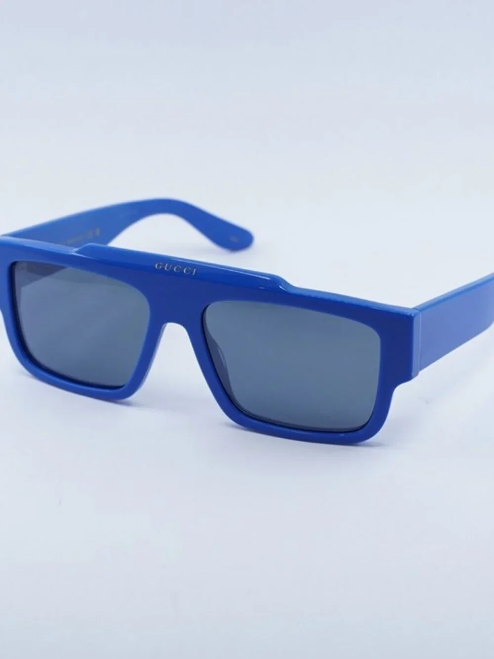 Gucci GG1460S 004 Sunglasses - Solid Azure Square Frame, Blue Lenses